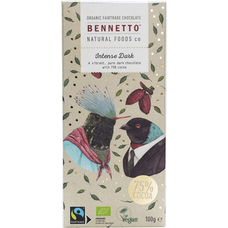 Bennetto Organic Dark Chocolate Intense Dark 100g - Dr Earth - Chocolate & Carob