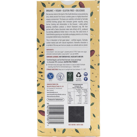 Bennetto Organic Dark Chocolate Salted Caramel In Dark 100g - Dr Earth - Chocolate & Carob