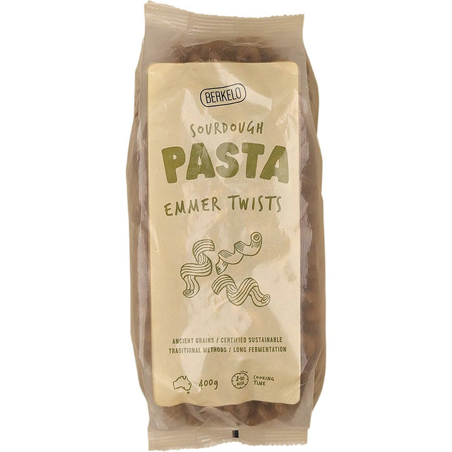 Berkelo Sourdough Pasta Emmer Twists 400g - Dr Earth - Rice Pasta & Noodles