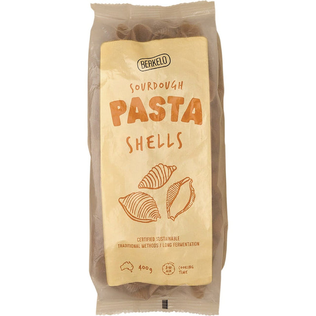 Berkelo Sourdough Pasta Wholewheat Shells 400g - Dr Earth - Rice Pasta & Noodles