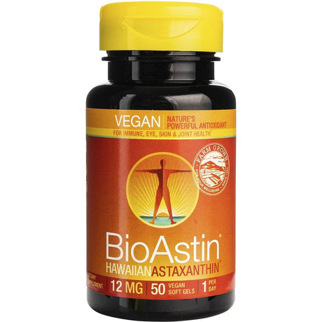 Bioastin Hawaiian Astaxanthin Vegan Caps 12mg 50 Caps - Dr Earth - Supplements