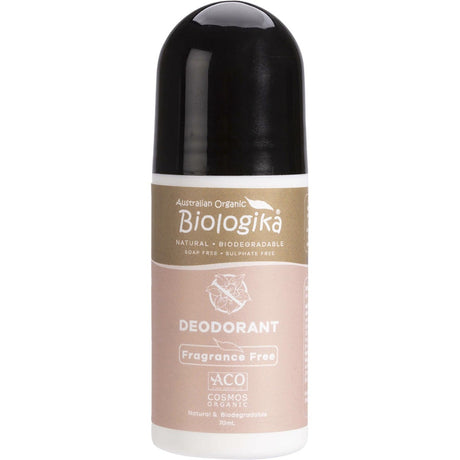 Biologika Roll-On Deodorant Fragrance Free 70ml - Dr Earth - Bath & Body