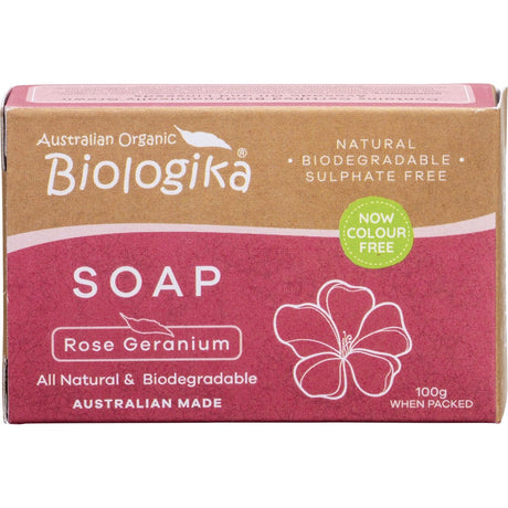 Biologika Soap Rose Geranium 100g - Dr Earth - Bath & Body