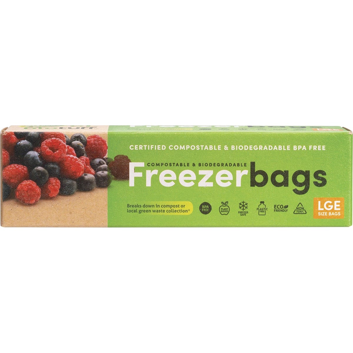 Biotuff Compostable Freezer Bags Large Bags 6L 20pk - Dr Earth - Food Storage