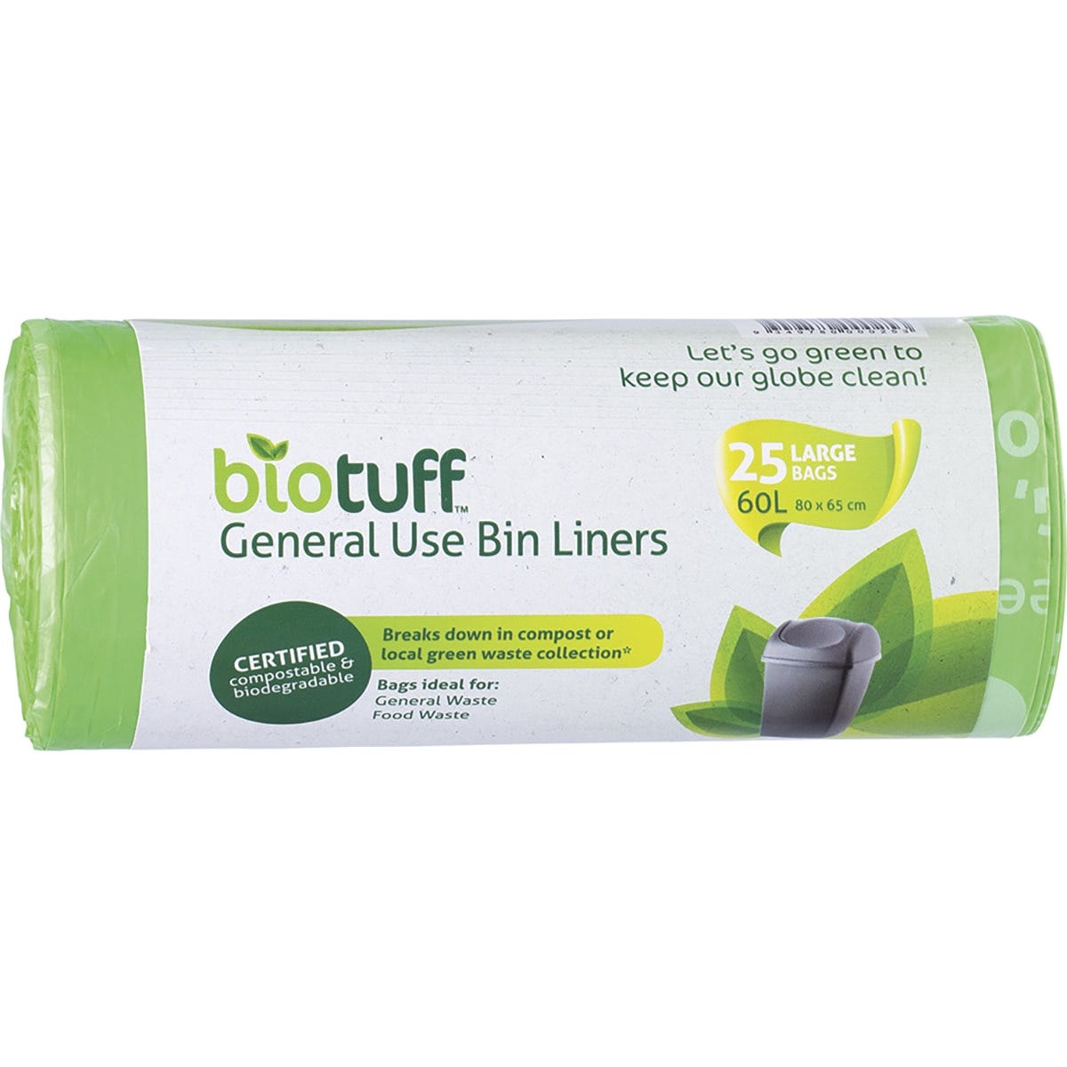 Biotuff General Use Bin Liners Large Bags 60L 25pk - Dr Earth - Cleaning