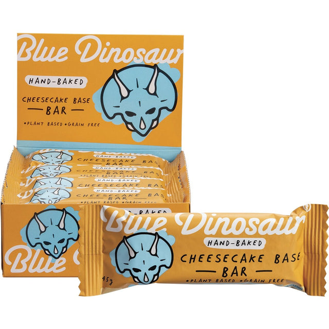 Blue Dinosaur Hand-Baked Bar Cheesecake Base 45g - Dr Earth - Snack Bars