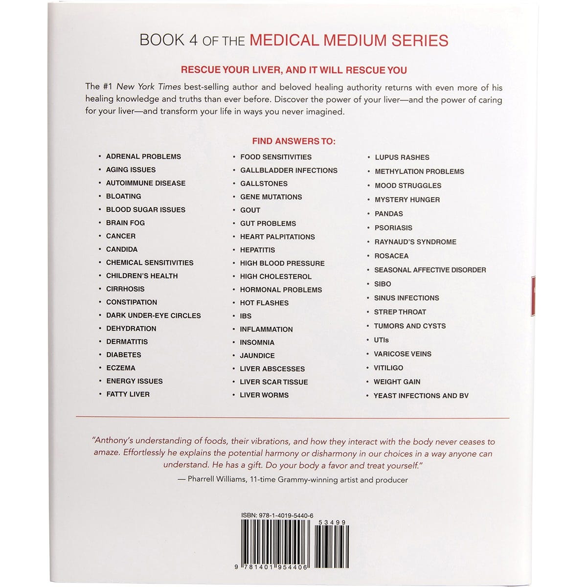 Book Medical Medium Liver Rescue By Anthony William - Dr Earth - Books