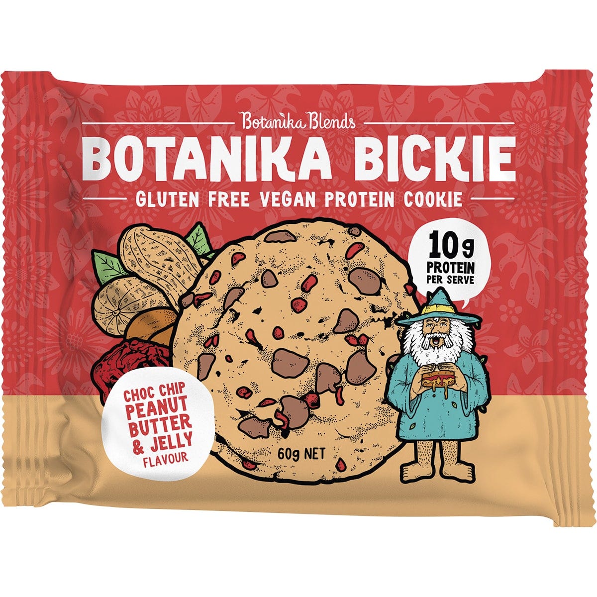 Botanika Blends Botanika Bickie Protein Cookie Choc Chip PB & Jelly 60g - Dr Earth - Snack Bars, Biscuits