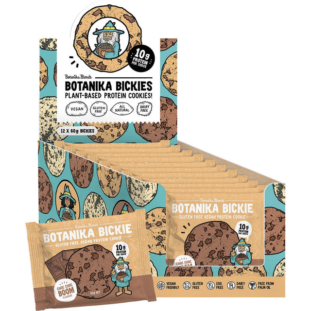 Botanika Blends Botanika Bickie Protein Cookie Choc Choc Boom 60g - Dr Earth - Snack Bars, Biscuits