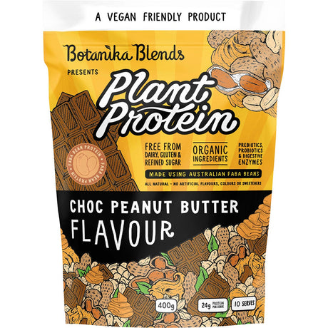 Botanika Blends Plant Protein Choc Peanut Butter 400g - Dr Earth - Sports, Protein Powder