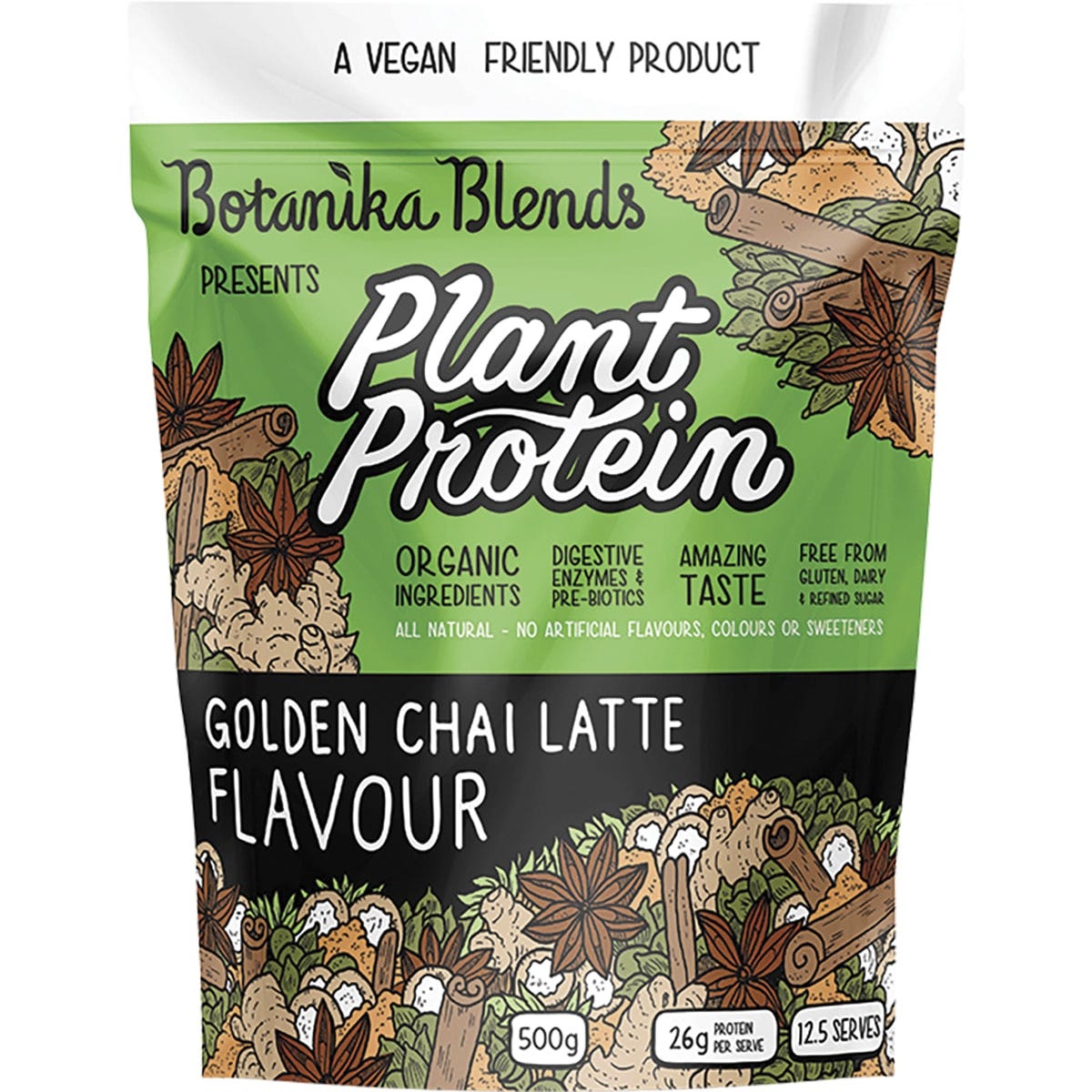 Botanika Blends Plant Protein Golden Chai Latte 500g - Dr Earth - Nutrition