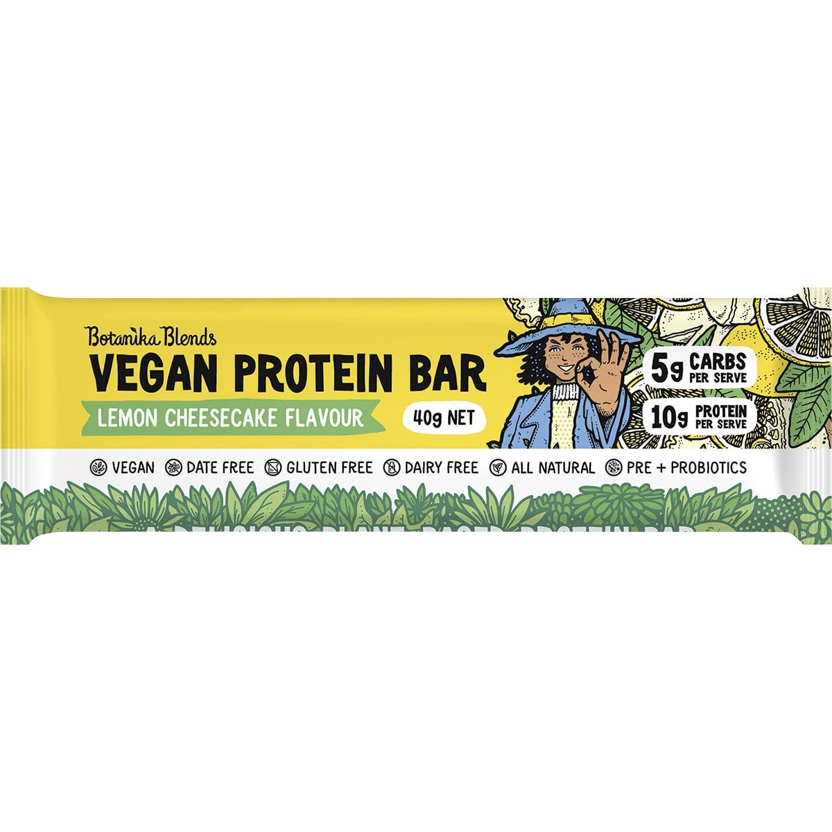 Botanika Blends Vegan Protein Bars Lemon Cheesecake 40g - Dr Earth - Snack Bars, Nutrition