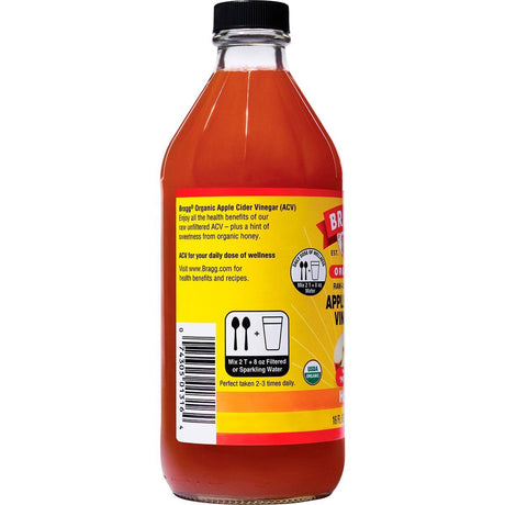 Bragg Apple Cider Vinegar & Honey Unfiltered with The Mother 473ml - Dr Earth - Vinegar