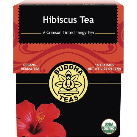 Buddha Teas Organic Herbal Tea Bags Hibiscus Tea 18pk - Dr Earth - Drinks