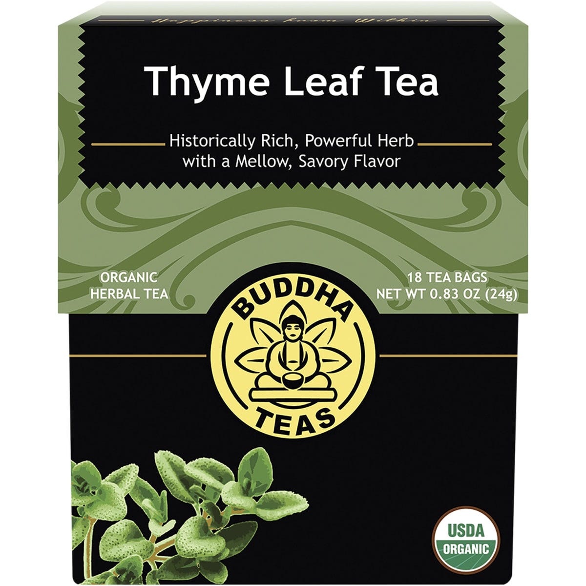 Buddha Teas Organic Herbal Tea Bags Thyme Leaf Tea 18pk - Dr Earth - Drinks