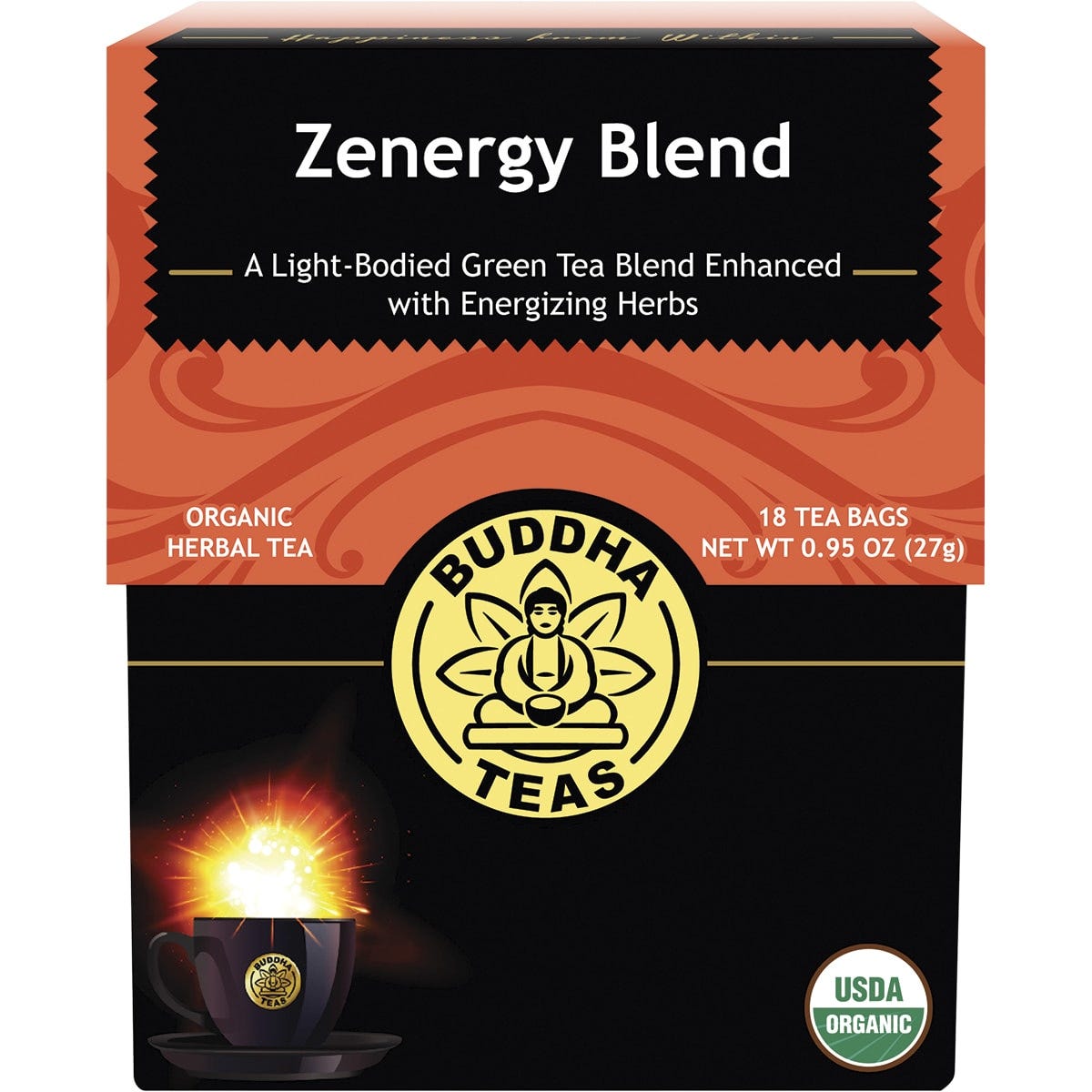 Buddha Teas Organic Herbal Tea Bags Zenergy Blend 18pk - Dr Earth - Drinks