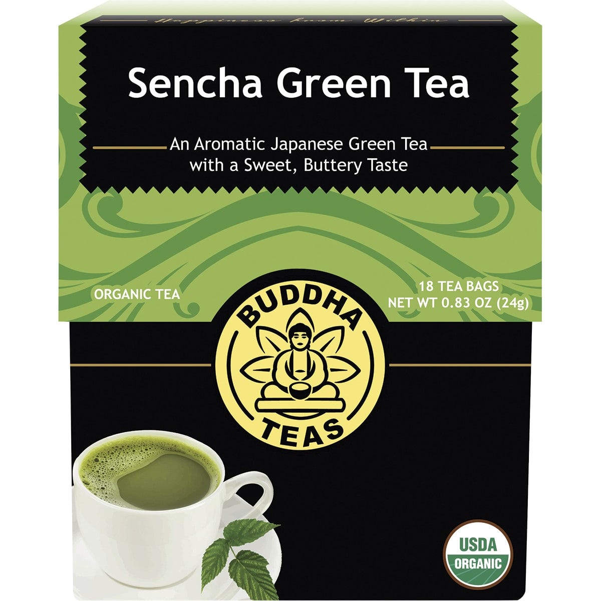 Buddha Teas Organic Tea Bags Sencha Green Tea 18pk - Dr Earth - Drinks
