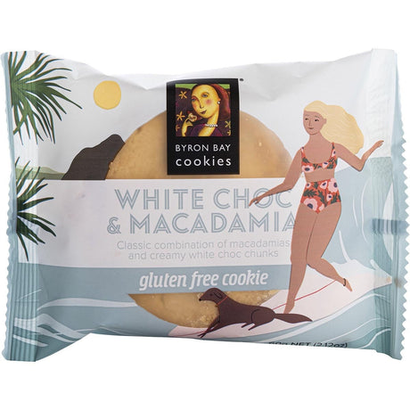 Byron Bay Cookies Gluten Free Cookies White Choc Macadamia 60g - Dr Earth - Biscuits