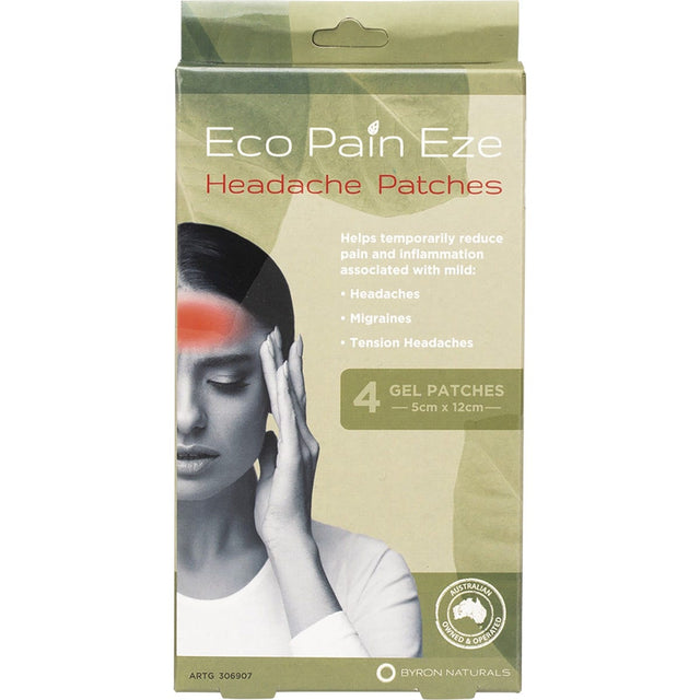 Byron Naturals Eco Pain Headache Gel Patches 4pk - Dr Earth - Pain Relief