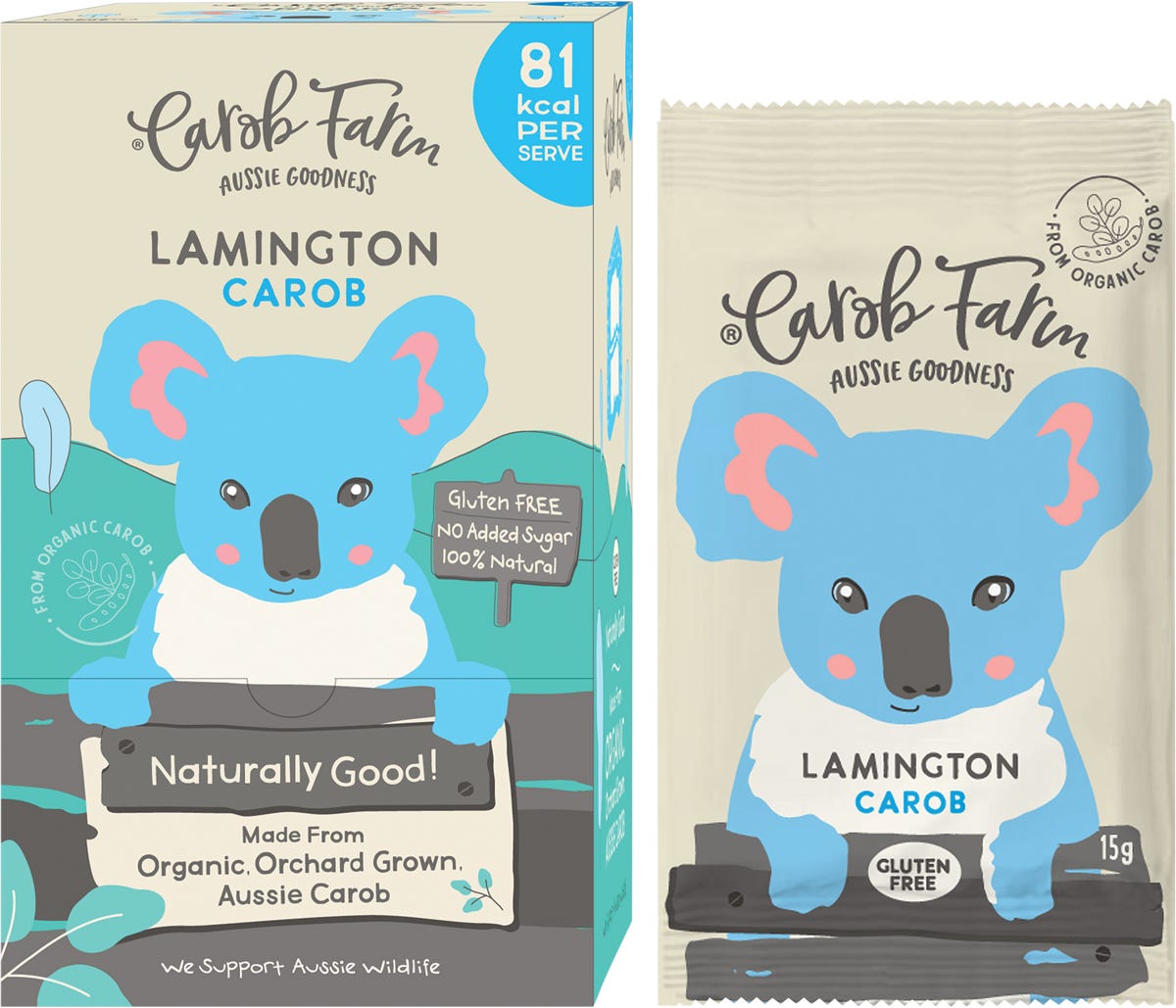Carob Farm Carob Koala Lamington 15g - Dr Earth - Chocolate & Carob