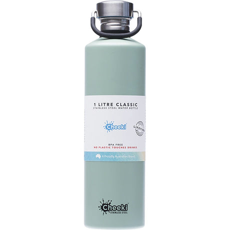 Cheeki Stainless Steel Bottle Pistachio 1L - Dr Earth - Water Bottles