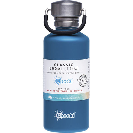 Cheeki Stainless Steel Bottle Topaz 500ml - Dr Earth - Water Bottles