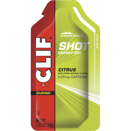 CLIF Shot Energy Gel Citrus 25mg Caffeine 34g - Dr Earth - Nutrition
