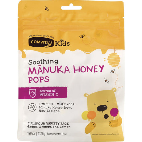 Comvita Kids Manuka Honey Pops 3 Flavour Pack UMF10+ 15pcs - Dr Earth - Cold & Flu