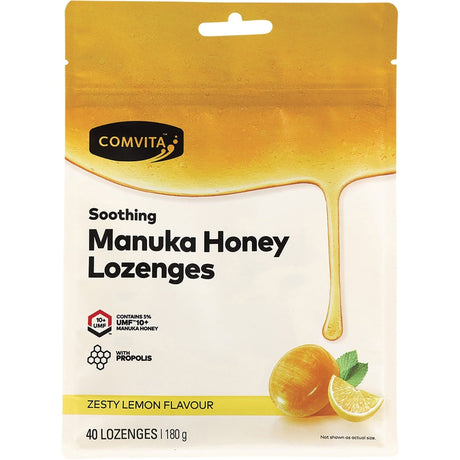 Comvita Manuka Honey Lozenges Zesty Lemon 40x4.5g - Dr Earth - Cold & Flu - Comvita