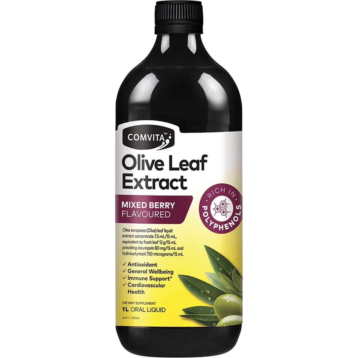 Comvita Olive Leaf Extract Mixed Berry 1L - Dr Earth - Immune Support - Comvita