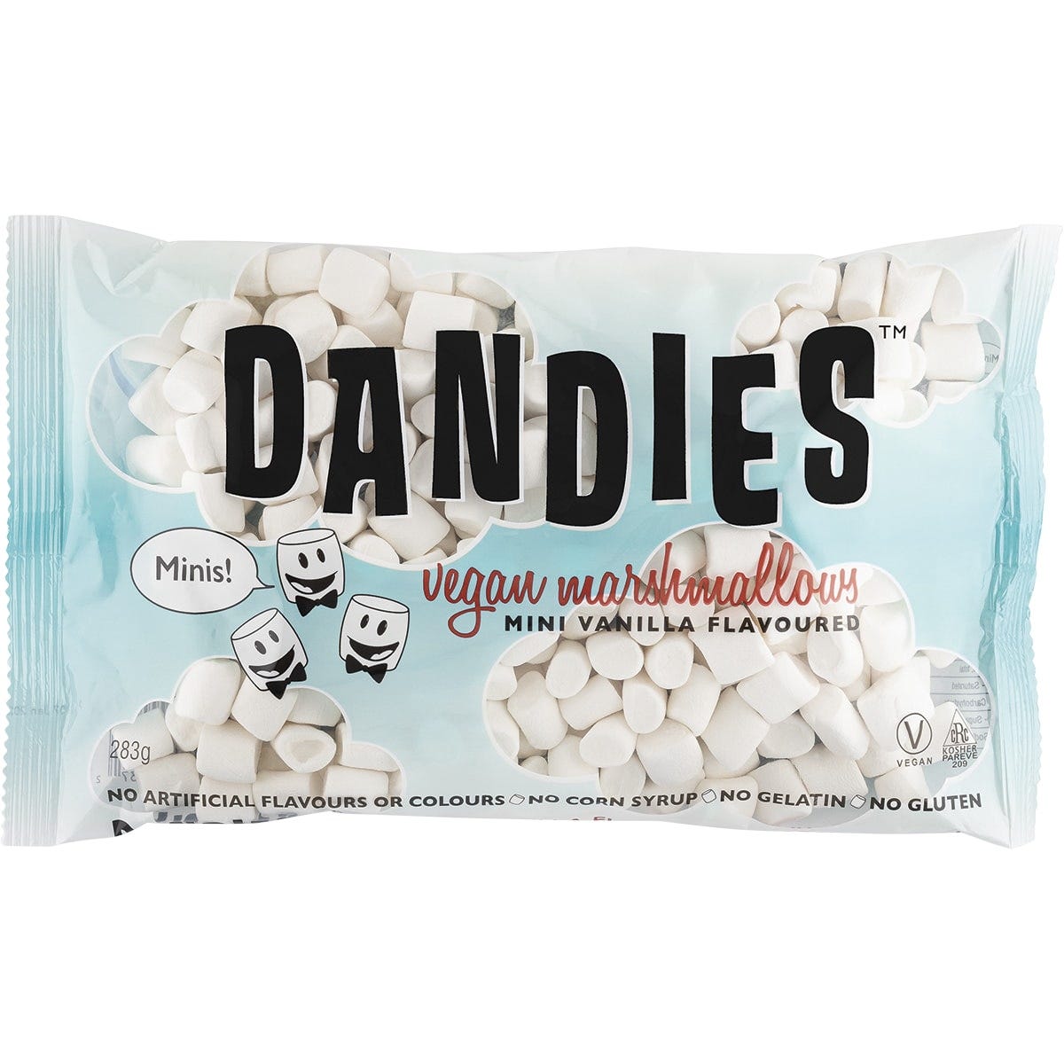 Dandies Vegan Vanilla Marshmallows Mini Size 283g - Dr Earth - Confectionary