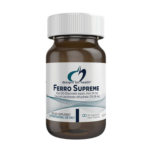 Designs For Health Ferro Supreme, 30 hard vegetarian capsules - Dr Earth - Practitioner Supplements, Designs For Health
