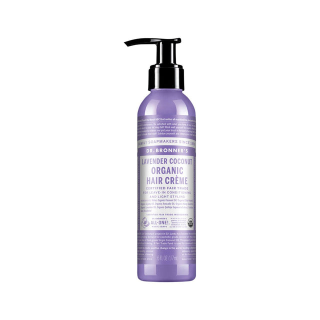 DR. BRONNER'S Organic Hair Creme Lavender Coconut 177ml - Dr Earth - Body & Beauty