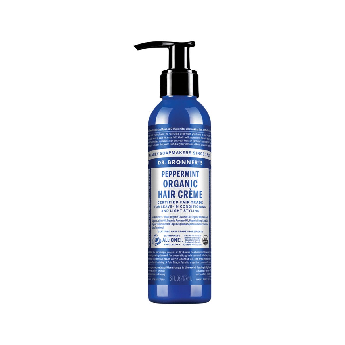 DR. BRONNER'S Organic Hair Creme Peppermint 177ml - Dr Earth - Body & Beauty