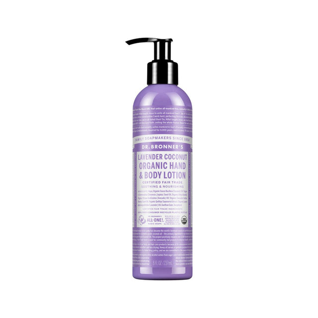 DR. BRONNER'S Organic Hand & Body Lotion Lavender Coconut 237ml - Dr Earth - Body & Beauty