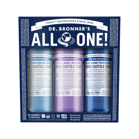 DR. BRONNER'S Pure-Castile Soap Liquid Cosmic Classics 237ml x 3 Pack - Dr Earth - Body & Beauty