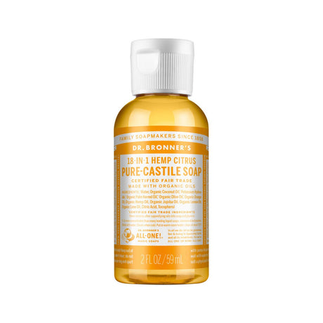 DR. BRONNER'S Pure-Castile Soap Liquid (Hemp 18-in-1) Citrus 59ml - Dr Earth - Body & Beauty