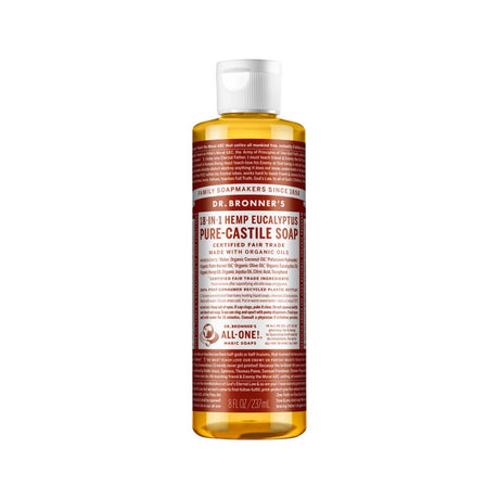 DR. BRONNER'S Pure-Castile Soap Liquid (Hemp 18-in-1) Eucalyptus 237ml - Dr Earth - Body & Beauty