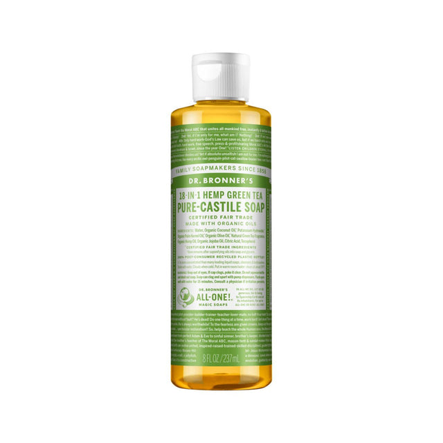 DR. BRONNER'S Pure-Castile Soap Liquid (Hemp 18-in-1) Green Tea 237ml - Dr Earth - Body & Beauty