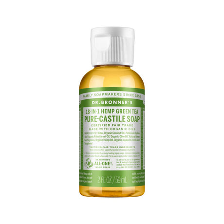 DR. BRONNER'S Pure-Castile Soap Liquid (Hemp 18-in-1) Green Tea 59ml - Dr Earth - Body & Beauty