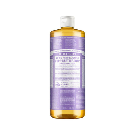 DR. BRONNER'S Pure-Castile Soap Liquid (Hemp 18-in-1) Lavender 946ml - Dr Earth - Body & Beauty