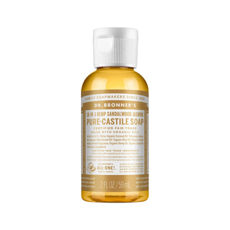 DR. BRONNER'S Pure-Castile Soap Liquid (Hemp 18-in-1) Sandalwood Jasmine 59ml - Dr Earth - Body & Beauty