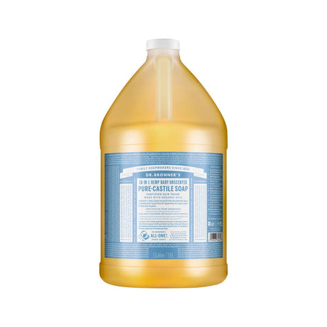 DR. BRONNER'S Pure-Castile Soap Liquid (Hemp 18-in-1) Unscented (Baby) 3.78L - Dr Earth - Body & Beauty