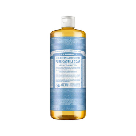 DR. BRONNER'S Pure-Castile Soap Liquid (Hemp 18-in-1) Unscented (Baby) 946ml - Dr Earth - Body & Beauty