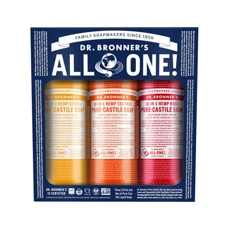 DR. BRONNER'S Pure-Castile Soap Liquid Summer Lovin' 237ml x 3 Pack - Dr Earth - Body & Beauty