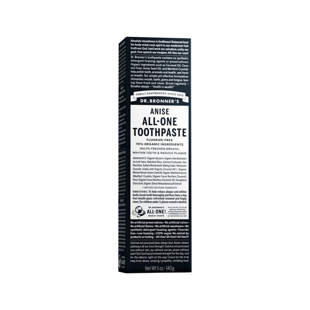 DR. BRONNER'S Toothpaste (All-One) Anise 140g - Dr Earth - Body & Beauty