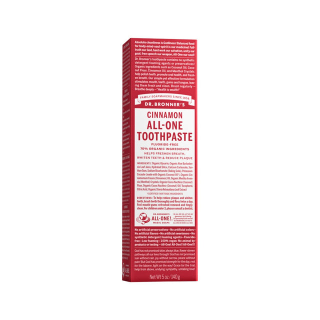 DR. BRONNER'S Toothpaste (All-One) Cinnamon 140g - Dr Earth - Body & Beauty