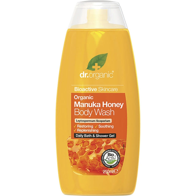 Dr Organic Body Wash Organic Manuka Honey 250ml - Dr Earth - Bath & Body