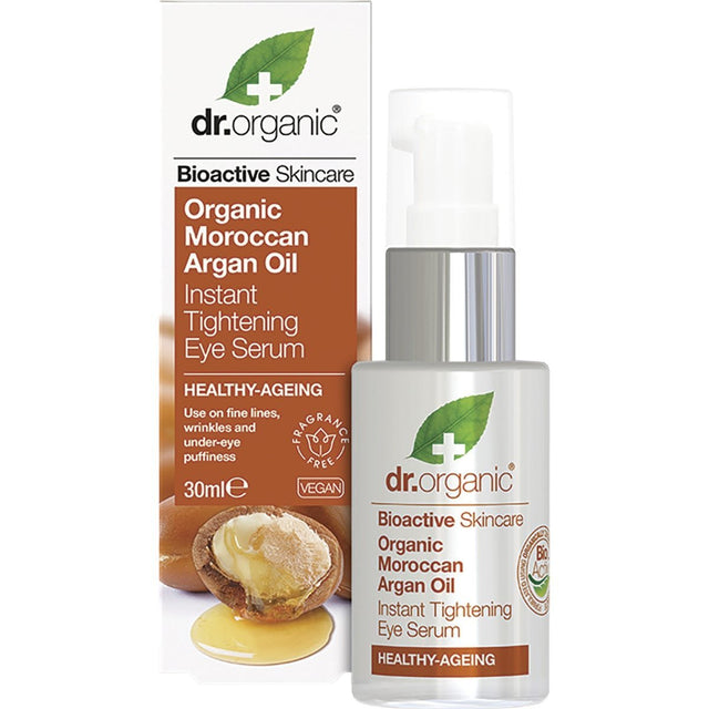 Dr Organic Eye Serum Tightening Organic Moroccan Argan Oil 30ml - Dr Earth - Skincare
