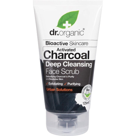 Dr Organic Face Scrub Activated Charcoal 125ml - Dr Earth - Skincare